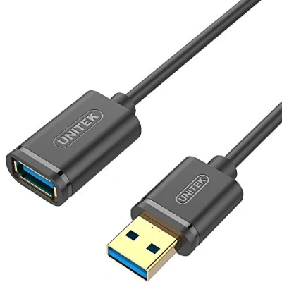 Bild av UNITEK Förlängningskabel 1 meter USB SuperSpeed 3.1 Gen │ A hane till hon Förlängning för skrivare, tangentbord, kortläsare 5Gbps