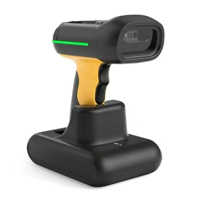 Bild av Inateck Industriell streckkodsskanner trådlös, 2D QR kodsskanner med intelligent laddningsstation, IP67 vattentät och dammtät, streckkodsläsare 2 600 mAh batteri, handskanner app SDK,