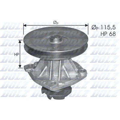 Bild av DOLZ S135 Pompe à eau sans boîtier FIAT: Uno 3/5 portes, X 1/9, 128 Berline, LANCIA: DELTA 1, Prisma