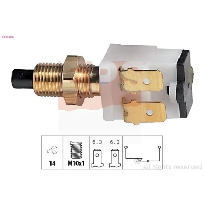 Bild av EPS 1.810.008 Interrupteur des feux de freins mécanique M10x1 Made in Italy OE Equivalent RENAULT: 4 Break, R5 3/5 portes