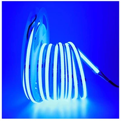 Bild av Tesfish LED Remsa COB, DC 24V 5 Meter Strip 320 LEDs/M Totalt 1600 LEDs Blå Neonljus Flexibel Superljus Ljus för Fest, Disk, Hylla, Hemdekoration