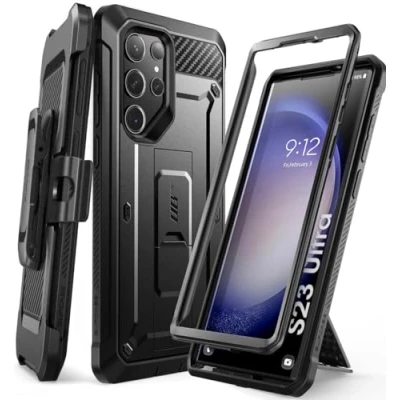 Bild av SUPCASE Unicorn Beetle Pro seriens fodral för Samsung Galaxy S23 Ultra 5g (2023 Release), dubbellager robust hölster och stativfodral utan skärmskydd (svart)