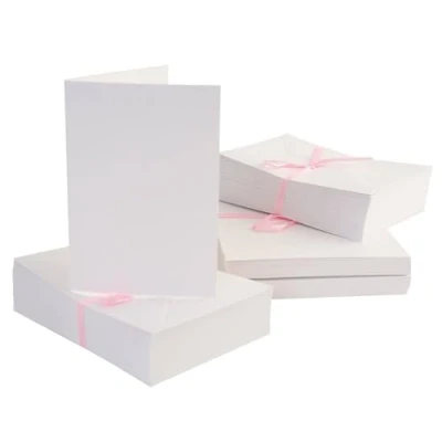 Bild av Anitas enkla tomma kort och kuvert A6 vit förpackning med 100 för hem bröllop födelsedag jul tackkonst &amp; hantverk scrapbooking tillbehör baby shower korttillverkning