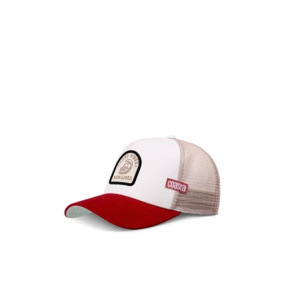 Bild av Coastal Beige Trucker Keps Hft High Lines Off White/Wine/Khaki A Frame @ Hatstore