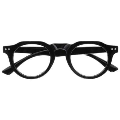 Bild av OPULIZE RIO blåljusblockerande läsglasögon platt topp ram män kvinnor fjädergångjärn B53, Blank svart, +2.50 Magnification