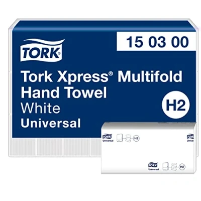 Bild av Tork Xpress multifold pappershanddukar 150300 H2 Universal handdukar för handdukdispenser vikta, stor, 2 lags, vit 21 x 160