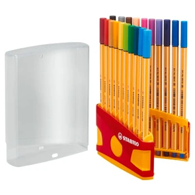 Bild av Fineliner STABILO point 88 ColorParade paket med 20 blandade färger hängande ögla