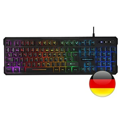Bild av Mars Gaming MK218DE, H Mech RGB tangentbord, 9 ljuseffekter, antitighosting, svart, tyska språket