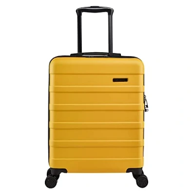 Bild av Cabin Max Anode Handbagage, resväska lätt, hårt skal, 4 hjul, smart USB port, kombinationslås, Gul (Tuscan gul), 55 x 40 20 cm