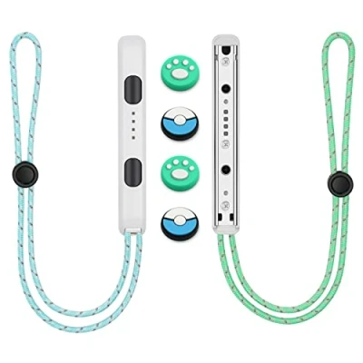 Bild av Vicloon Gamepad handrem, 1 par handledsrem för Switch med 2 joystick lock, Joycon, ersättning handrem Joy Conkontroll (svart)