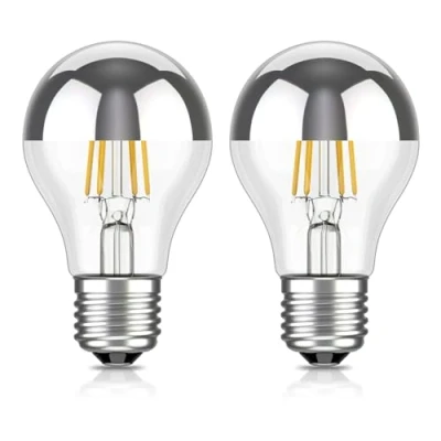 Bild av ledscom.de 2 st E27 LED lampa, A60, varmvit (2700 K), 4,1 W, 461lm, huvudspegel (silver)