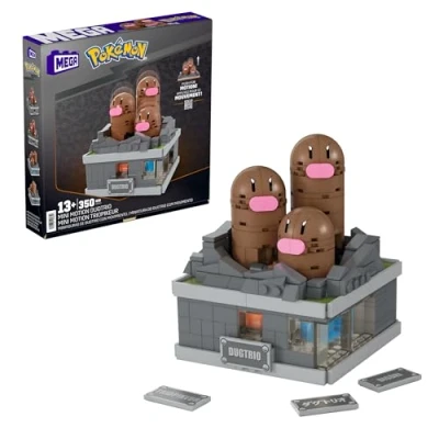 Bild av MEGA Pokémon byggset med actionfigur, Minirörelse Dugtrio 343 delar och popup rörelse, bygga visa upp leksak för samlare, HTH73