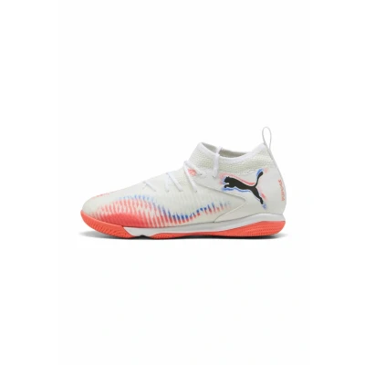 Bild av puma Future 8 Match Fotbollsskor universaldobbar för barn, Storlek: 38.5, white black glowing red Konstmaterial/textil