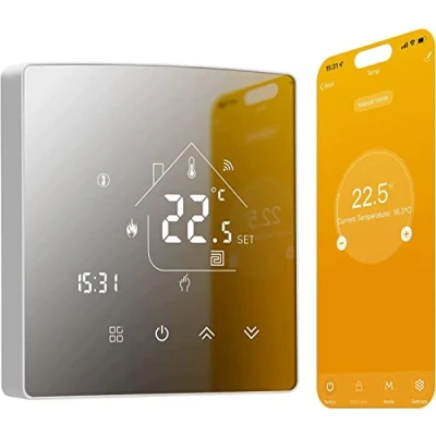Bild av Beok CONTROLS Tuya smart termostat uppvärmningstermostat rumstermostat Wifi elektrisk väggtermostat för golvvärme kompatibel med Alexa, Google 16A TGR86WIFI