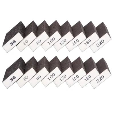 Bild av 16 stycken slipsvampar, 36/60/80/100/120/150/180/220 korn sandpapper, sandpapper trä, handslipar, tvättbar återanvändbar för slipning, polering metall, sanding sponges