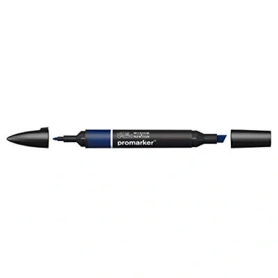 Bild av Winsor &amp; Newton &quot; ProMarker 0203169 professionell layoutmärkpenna 2 spetsar, fin och bred för ritningar, design layouter indigoblå