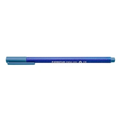 Bild av Staedtler 323 63 Fasermaler Triplus Farbe Dreikantschaft im Kartonetui, auswaschbar, circa 1 mm, 10 Stück, delfterblau