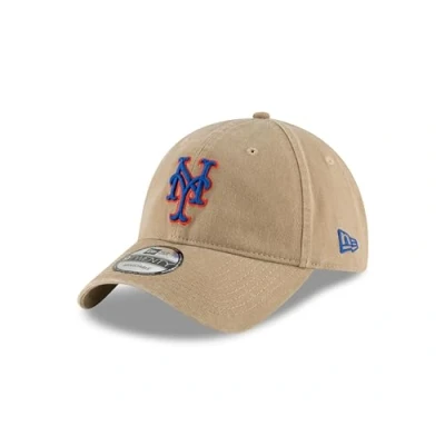 Bild av New Era MLB Beige unconstructed Keps York Mets Core Classic 9TWENTY Khaki Dad Cap @ Hatstore