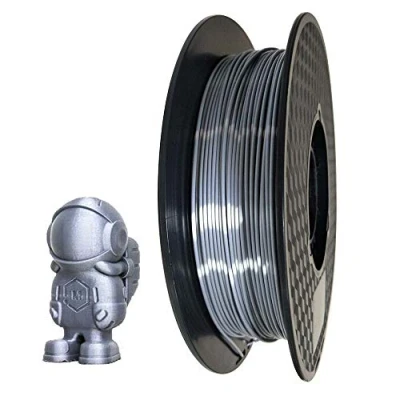 Bild av glänsande silke silver PLA filament 1,75 mm 3D skrivarfilament 0,5 kg metallisk metall silkeslen glans material 500 g