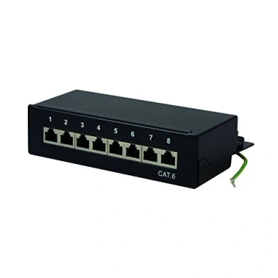 Bild av LogiLink Professional Cat.6 (250 MHz) patchpanel fördelningsfält, bord/vägg/skrivbord, STP (skärmad) 8 port (RJ45)