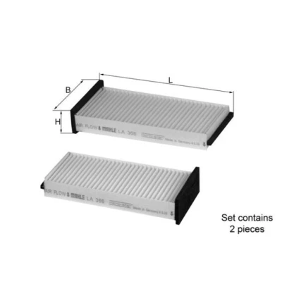 Bild av MAHLE ORIGINAL LA 366/S Filtre d&#039;habitacle à particules 204,0 100 36,0 MITSUBISHI: Pajero Pinin, Sport 1 SUV