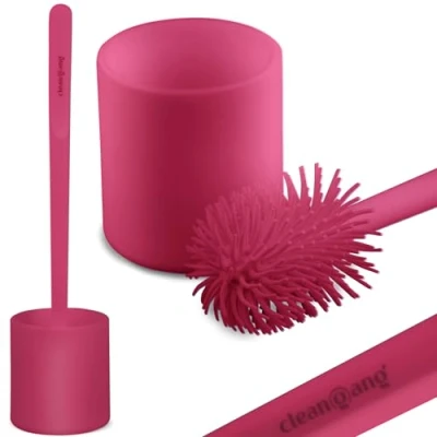 Bild av CleanGang toalettborste silikon B! Rush för grundlig och enkel rengöring i magenta med silikonborst snabbtorkande hygienisk 1 styck