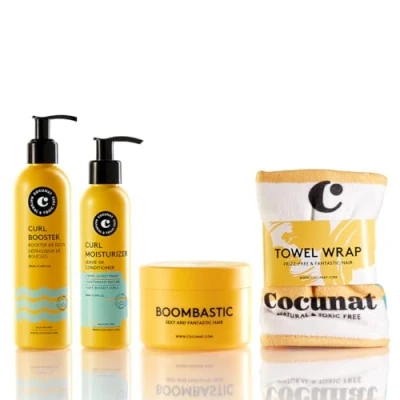 Bild av COCUNAT Curl Nourishment Plan Curly Method + Boombastic Ultra Nourishing Mask Includes Anti Frizz Turbine