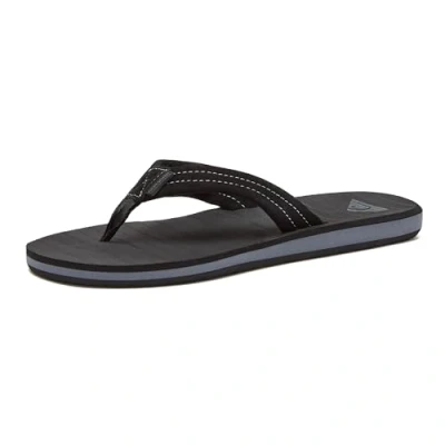 Bild av Quiksilver Carver Suede 3 punkter flip flop atletisk sandal för män, Massivsvart, 6