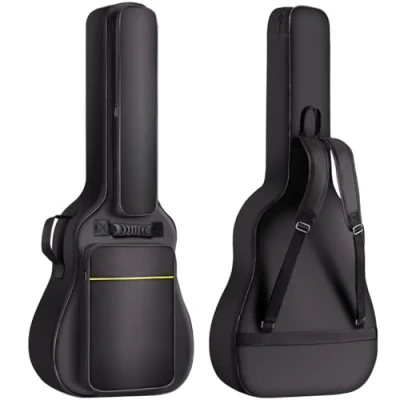 Bild av CAHAYA gitarrväska Gig Bag 8 mm vadderad vattentät med notstativficka/notstativ ingår ej/40 41 tums gitarrfodral för akustiska gitarrer CY0177, svart, Klassisk gitarr väskor