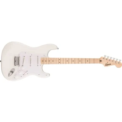 Bild av Squier by Fender Sonic Stratocaster HT, elgitarr, lönngreppbräda, vit slagplatta, arktisk vit, innehåller gratis virtuella kurser på Play