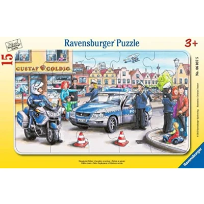 Bild av Ravensburger 06037, polisen 15 bitar pussel i en ram
