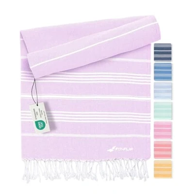 Bild av hamam handduk fouta strandhandduk XXL av 100% återvunnen bomull snabbtorkande strandlakan, fouta, turkisk peshtemal perfekt som bastuhandduk och sarong Lila 100x200cm Sultan