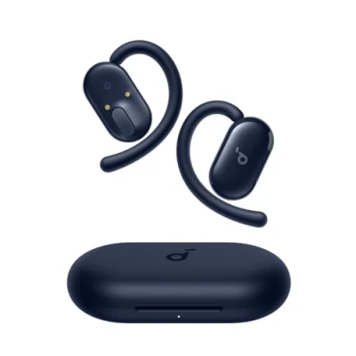 Bild av soundcore V20i av Anker Öronöppna Hörlurar, Justerbara Öronkrokar, Ultra Komfort, Snug Passform, Djup Bas, Klara Samtal, IP55, LED Lampor, 36H Speltid, Bluetooth 5.4 Hörlurar (Blå)