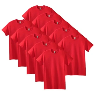 Bild av GILDAN herr T shirt Tung i bomull, stil G5000, Röd (10 pack), L