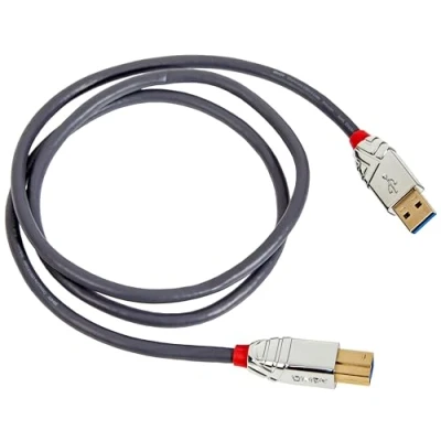 Bild av Lindy 1 m USB B 3.0 kabel, A hane till typ B, skärm, för extern hårddisk, skanner, skrivare, Cromo Line