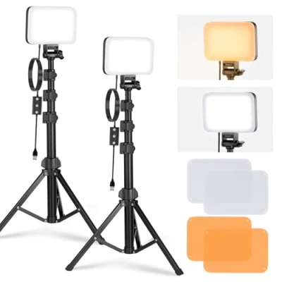 Bild av NEEWER BASICS LED videobelysning, 2 pack studiopanelnyckel belysningssats med stativstativ och filter, tvåfärgad dimbar bärbar 3200 5 600 K CRI95 750 lux för fotograferingsinspelning streaming