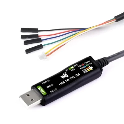 Bild av Waveshare Industrial USB TO TTL (D) Serial Cable, FT232RNL Chip, Multi Protection Circuits, For Win7/8/10/11/Mac/Linux, With 4pin Header+SH1.0 3PIN Connector, Raspberry Pi 5 Port Debugging