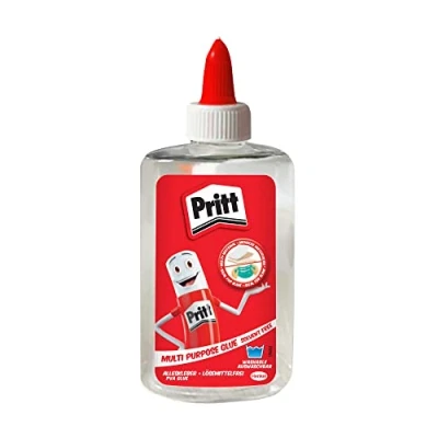 Bild av Pritt Transparent universallim, snabbtorkande lim, lösningsmedelsfritt flytande perfekt för kontor, hem eller skola, pyssellim många pysselmaterial, 1 x 145 g, 9H PAKA3