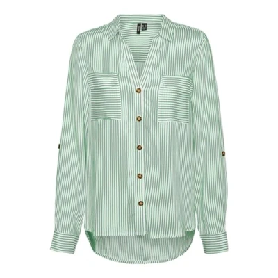 Bild av VERO MODA Vmbumpy L/S skjorta New WVN Ga Noos blus, Katydid/ränder: vit, XS