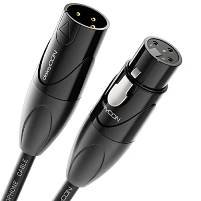 Bild av deleyCON 3,0m XLR Kabel i Studiokvalitet Gjord av ren OFC Koppar (AWG24) 3 Stifts med EMI och RFI Dämpning för Audio Video Belysning Mikrofonförstärkare Högtalare Blandare Instrument