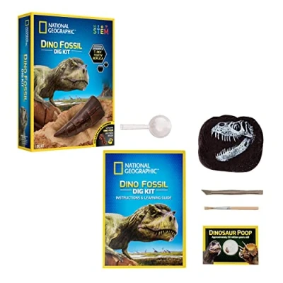 Bild av Bandai National Geographic utgrävningsset 3 dinosauriefossiler för grävning utbildnings och vetenskapsspel STEM JM80568M