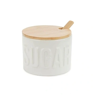 Bild av balvi sockerskål socker färg vit elegant av keramik/bambu 7,4 x 9,5 cm