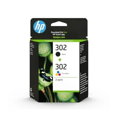 Bild av HP X4D37AE 302 original bläckpatroner, svarta och trefärgade, multipack