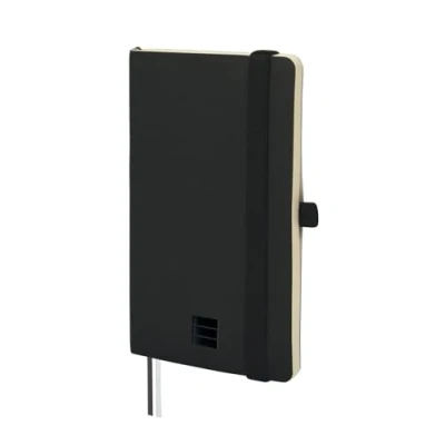Bild av FINOCAM Nexo Notebook Soft Cover Plain Black Small with Micro Perforated Pages Pocket and Pen Holder 72 Pages, Ideal for Writing Drawing