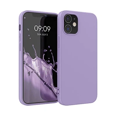 Bild av kwmobile fodral kompatibelt med Apple iPhone 12/iPhone 12 Pro mjukt smalt skyddande TPU silikonskydd violett lila