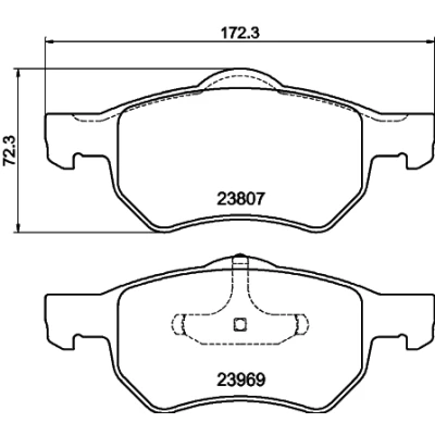 Bild av HELLA 8DB 355 010 641 Jeu de plaquettes frein non préparé pour indicateur d&#039;usure CHRYSLER: Voyager 4, / Grand 3, IV