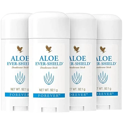 Bild av Forever aloe Ever Shield® deodorantstick, deodorant utan aluminium och alkohol, med vårdande vera för känslig hud, tillförlitligt skydd, dermatest certifierad, (4 stycken)