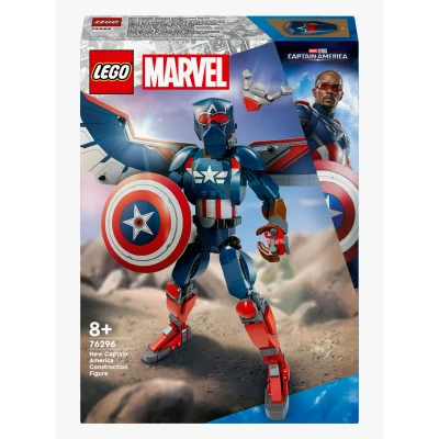 Bild av LEGO Marvel Byggfigur Nya Captain America, Superhjälte action för barn, Byggbar actionfigur, Present till pojkar och flickor från 8 år 76296