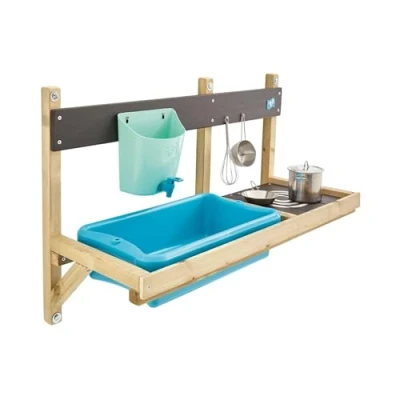 Bild av TP Toys Deluxe Mud Kitchen Playhouse Tillbehör Trä Perfekt för utomhus rörigt lera, sand och vatten lek Åldrar 3+ Barn trädgård lera kök tillägg lekstugtillbehör