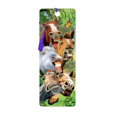 Bild av 3D LiveLife Bookmark hästar Omkring från Deluxebase. Ett bokmärke med linskulärt konstverk licensierat den kända konstnären Michael Searle.